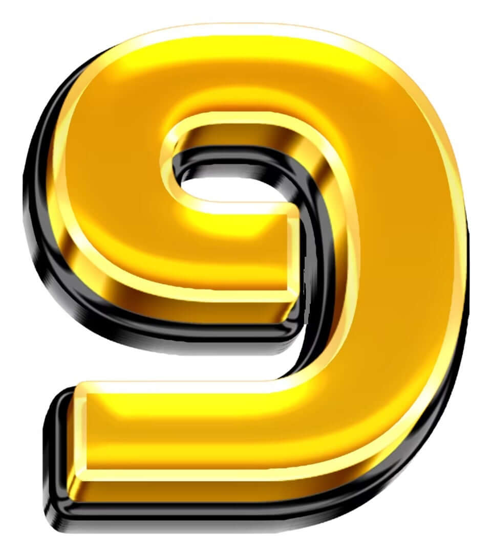 Bold Gold Number 9 Numeral Prop 15 Inch Photography Prop For Photoshoots And Content Creators
