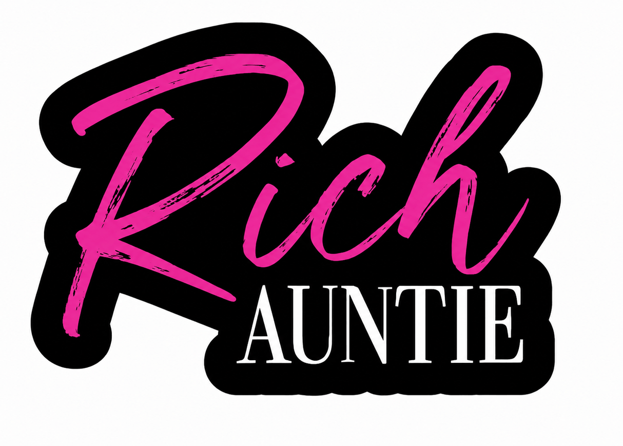 Rich Auntie PVC Photo Booth Prop design in bold colors for party photo booths and events.