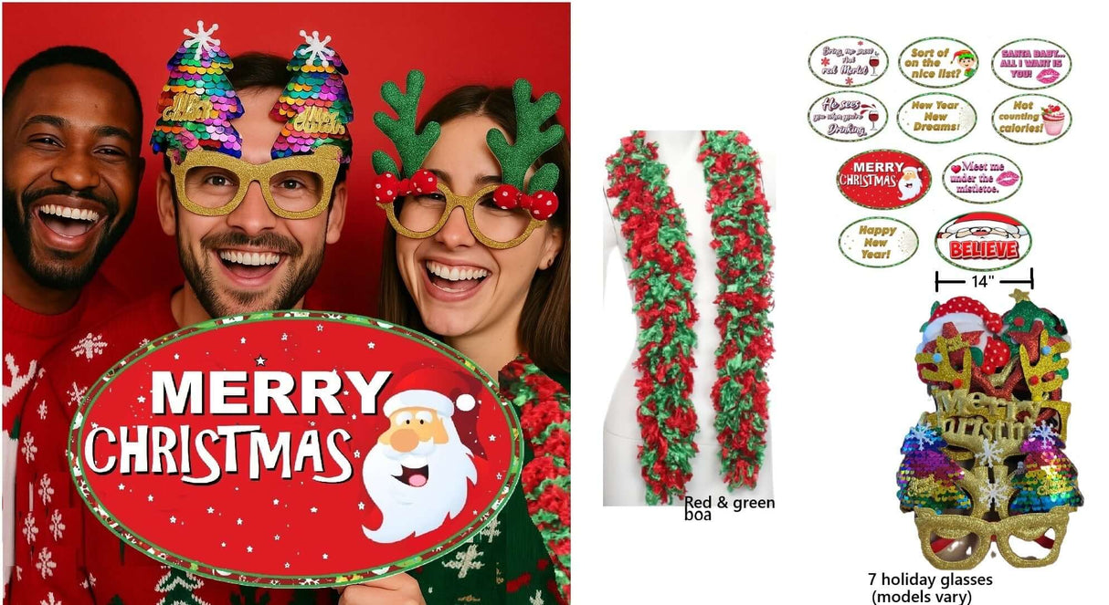 "CHRISTMAS" Photo Booth Prop set (no easels) and more!