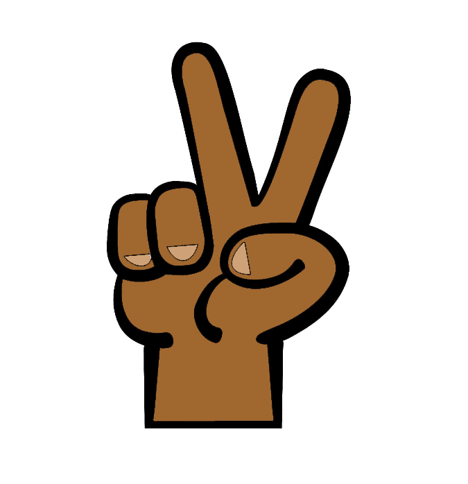 V For Victory Oversized Hand Photo Booth Prop With Pop Socket Dark Skin 14 Inch Tall For Graduation And Sports Events