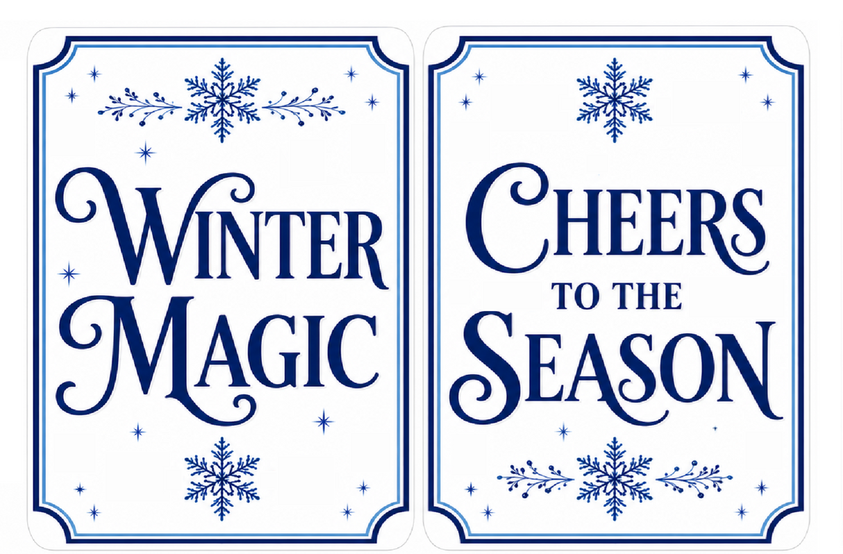 Holiday Corporate - Photo Booth Sign Props . Set of5 - Double Sided