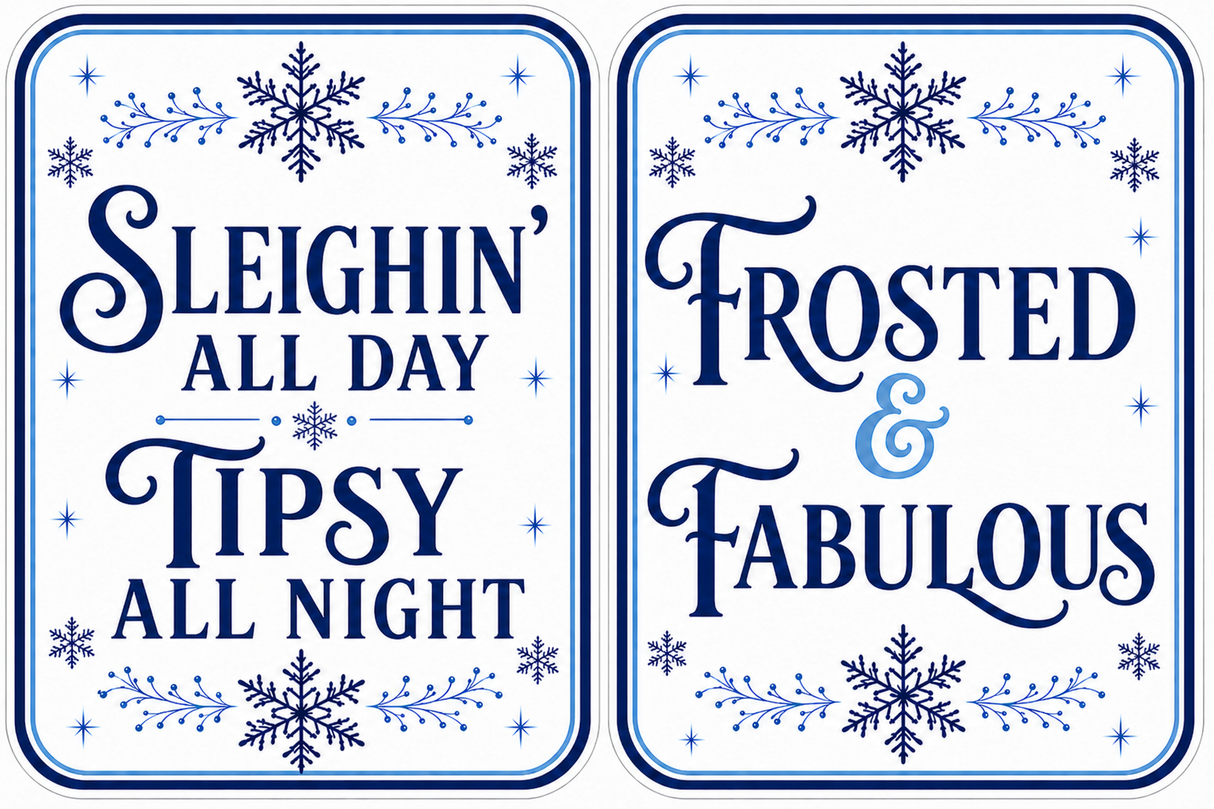 Holiday Corporate - Photo Booth Sign Props . Set of5 - Double Sided