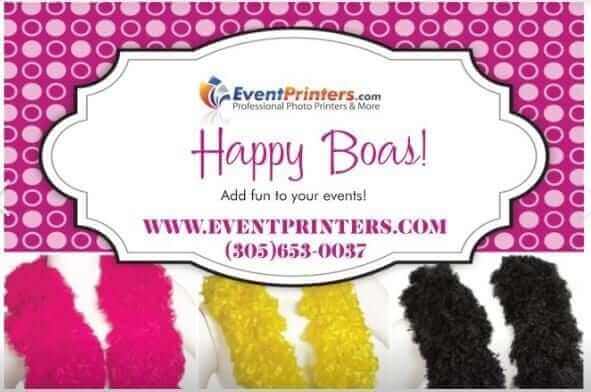 A 5 Piece Boa Bundle featuring colorful boas against a polka dot background to add fun to your events!