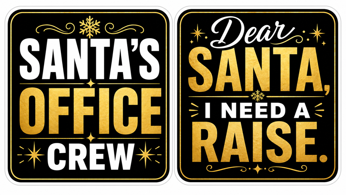 Christmas Corporate - Photo Booth Sign Props . Set of5 - Double Sided
