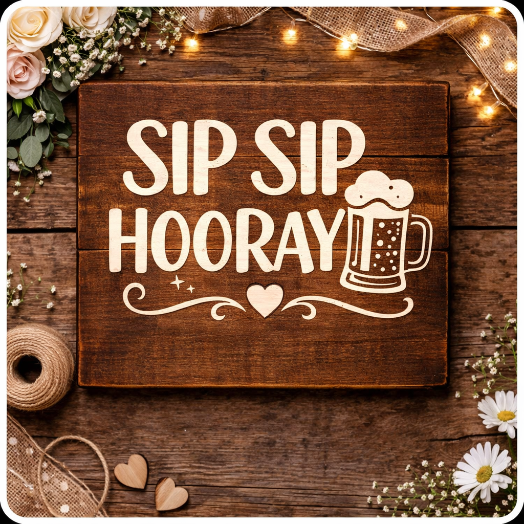 Country Wedding Photo Booth Prop Set With 5 Rustic Props And 10 Interchangeable Images