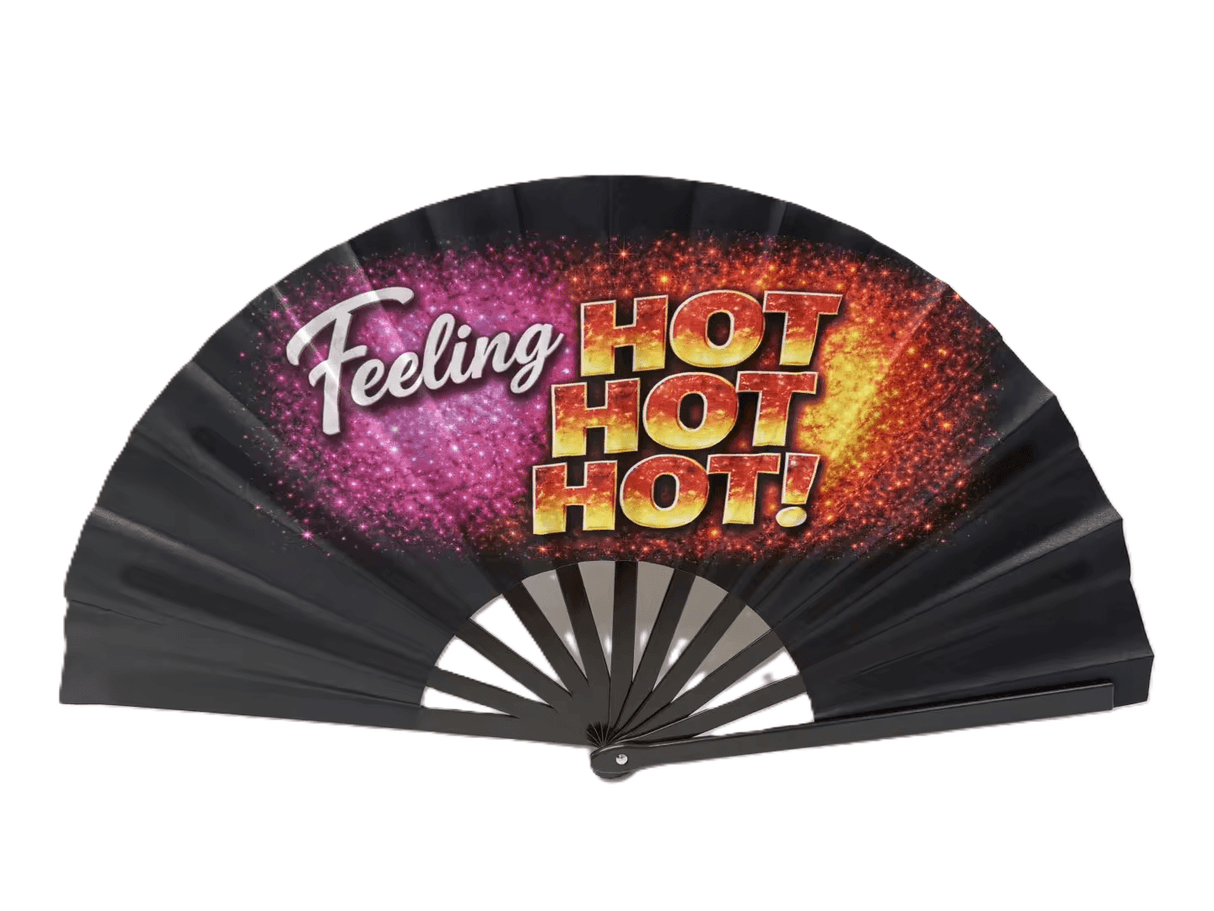 Feeling HOT HOT HOT Folding Fan Prop For Photo Booth Party Accessory 13 Inch Open