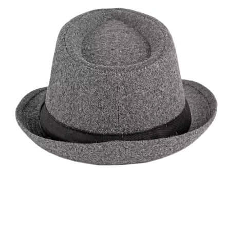 Gatsby Dark Gray Fedora – classic dark gray fedora hat with black band, perfect for vintage and formal looks.