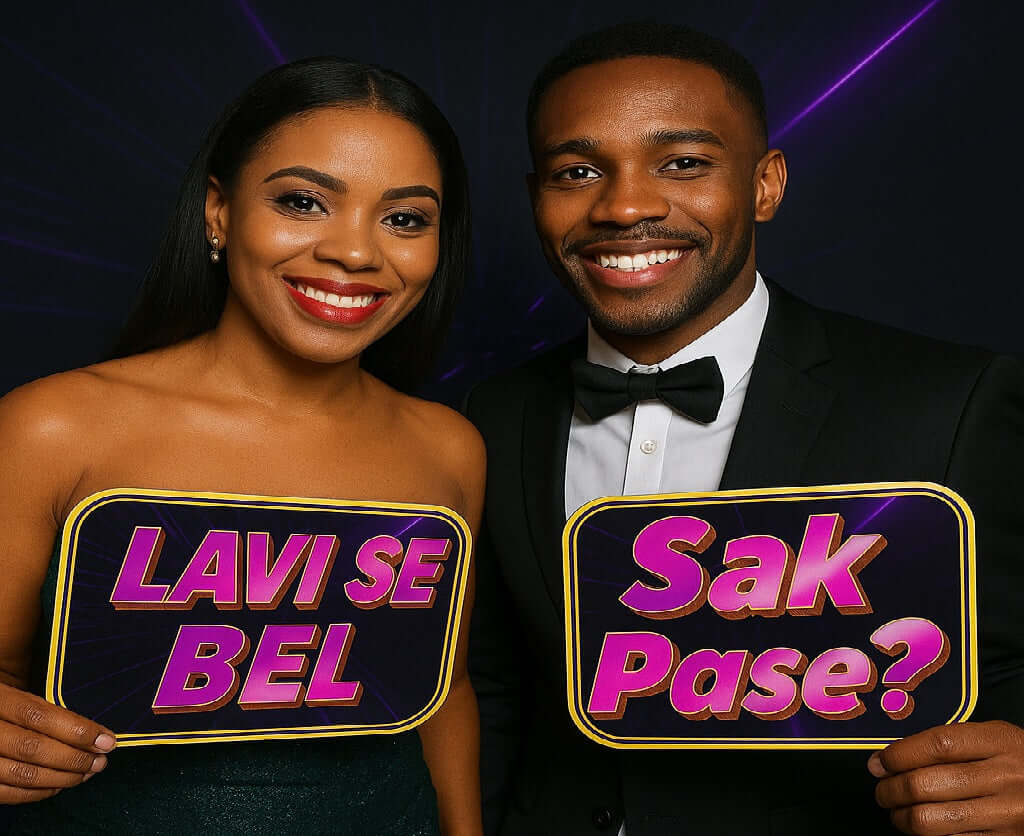 Haitian Party Photo Booth Props Set Of Five Double Sided Signs For Parties Weddings And Cultural Events