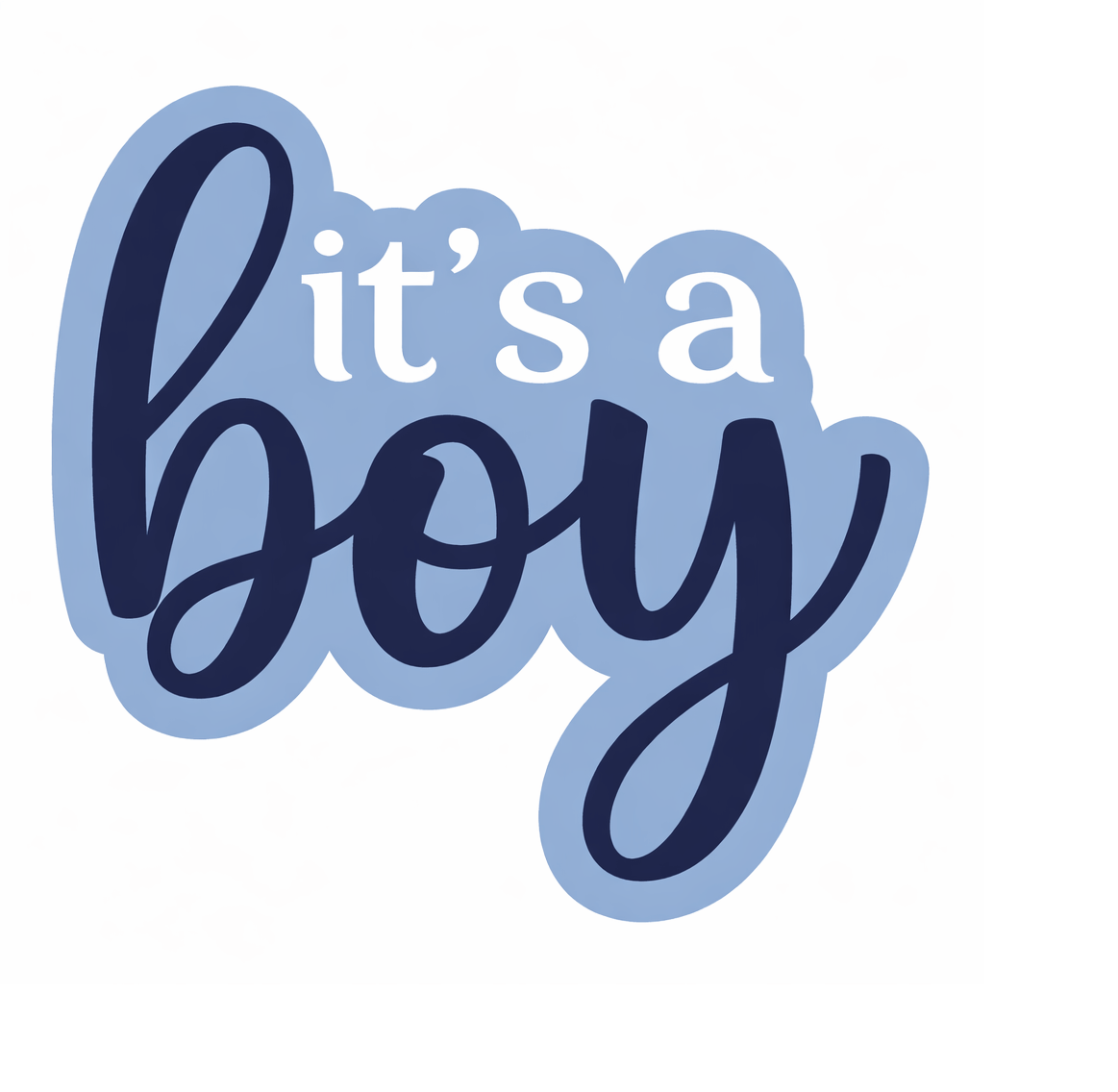 It's a Boy! stylish prop in blue font, 6mm thick and 14" long, perfect for celebrations, anti-glare, amazing quality