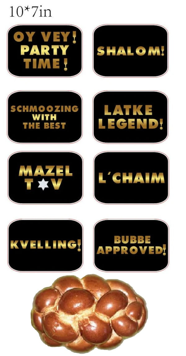 New Mitzvah - Photo Booth Prop Set For Bar & Bat Mitzvah Parties