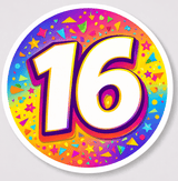 Sweet Sixteen New Collection Photo Booth Props Set 10 Inch Tall For Party Decor And Fun Moments