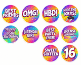 Sweet Sixteen New Collection Photo Booth Props Set 10 Inch Tall For Party Decor And Fun Moments including colorful phrases.