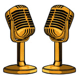 Oversized Microphone Photo Booth Prop 15 Inch Oldies Style Anti Glare Finish For Weddings Parties And Corporate Events