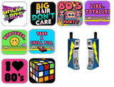 80s Party Eighties Photo Booth Prop Set for Themed Events Includes 9 Pieces for Fun Retro Photo Booths