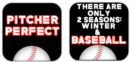 Baseball Prop Set Three 10 Inch Square Props For Parties Photo Booths And Event Decor featuring playful baseball-themed designs.