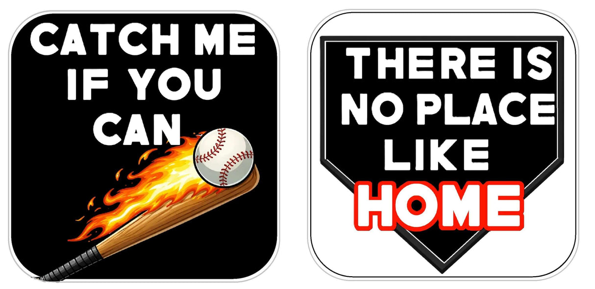 Baseball Prop Set Three 10 Inch Square Props For Parties Photo Booths And Event Decor featuring two playful designs.