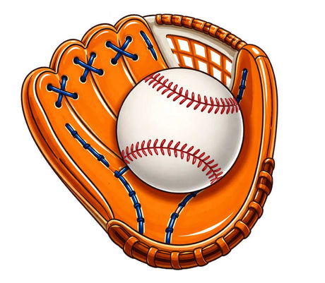 Baseball Prop Set Three 10 Inch Square Props For Parties Photo Booths And Event Decor with baseball glove and ball.