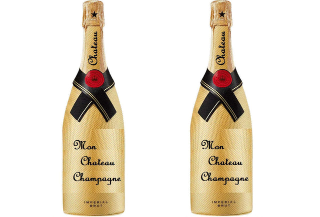 Big Mon Chateau Champagne prop, colorful and fun design, 15 inches tall, anti-glare quality, perfect for celebrations.