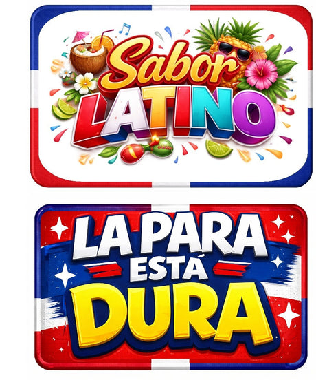 SPANISH DOMINICANO Collection - Photo Booth Sign Props in Spanish - Set of 5 - Double sided (Copy) featuring colorful designs.