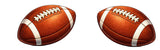 Football Prop Set featuring two realistic brown footballs with white laces, perfect for sports-themed celebrations.