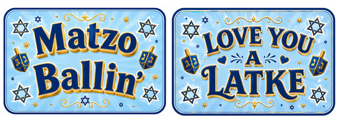 Hanukkah - Photo Booth Sign Props . Set of5  - Double Sided