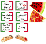 Bella Italia Photo Booth Props In Italian Cannoli And Pizza Themed Party Set For Weddings And Events