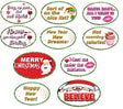 Colorful Christmas photo booth props featuring festive phrases and designs for holiday celebrations.