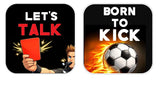 Soccer Prop Set for Parties and Photo Booths Includes Three PVC Props Each 10 Inch Square with red card and soccer graphic
