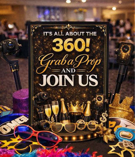 360 Easel Sign for Events Premium PVC Photo Booth Prop Easel for Weddings and Corporate Events and Celebrations