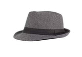 Gatsby Dark Gray Fedora - classic hat for gangster, vintage photo booth looks with textured finish and black band.