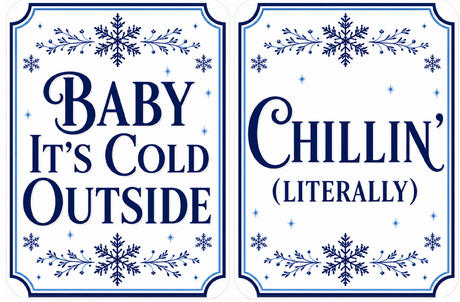 Holiday Corporate - Photo Booth Sign Props . Set of5  - Double Sided featuring fun winter-themed sayings.