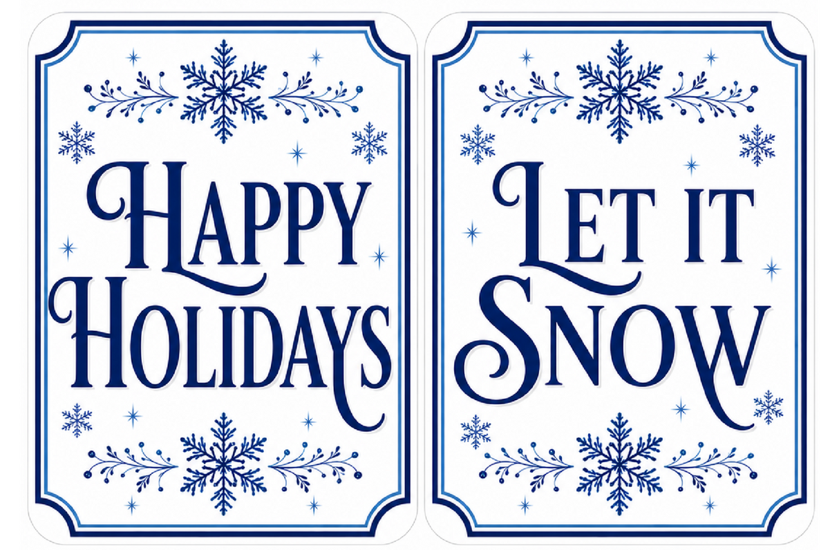 Holiday Corporate - Photo Booth Sign Props . Set of5  - Double Sided