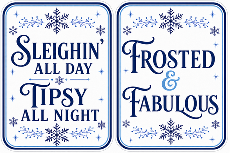 Holiday Corporate - Photo Booth Sign Props . Set of5  - Double Sided, featuring fun signs for a festive photo booth.
