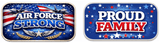 Air Force Strong and Proud Family graphics with patriotic stars and stripes theme