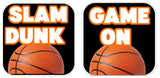Basketball Prop Set for Photo Booths and Sports Themed Parties Premium Party Props Kit featuring 'Slam Dunk' and 'Game On' signs