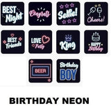 Birthday Neon Photo Booth Props 5 Piece Set For Fun Festive Photo Booth Moments And Party Memories