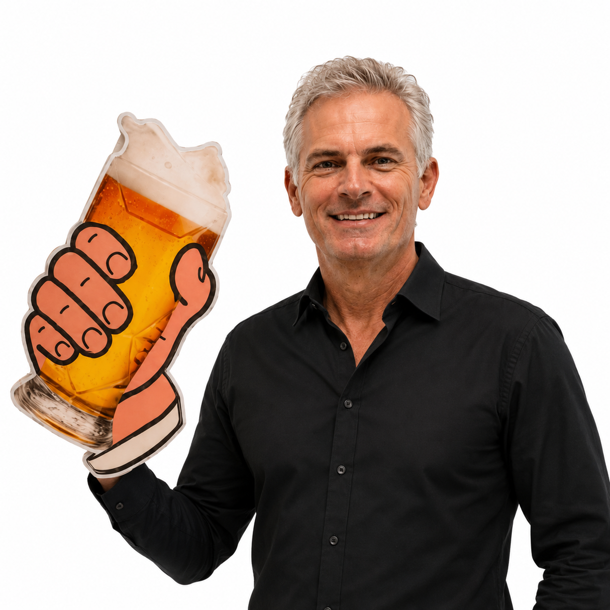 Beer Photo Booth Prop - Oversized Hand Holding Beer Glass For Parties Weddings And Events