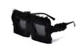 Fluffy black square sunglasses, Black Furry Glasses, fun photo booth prop for parties.