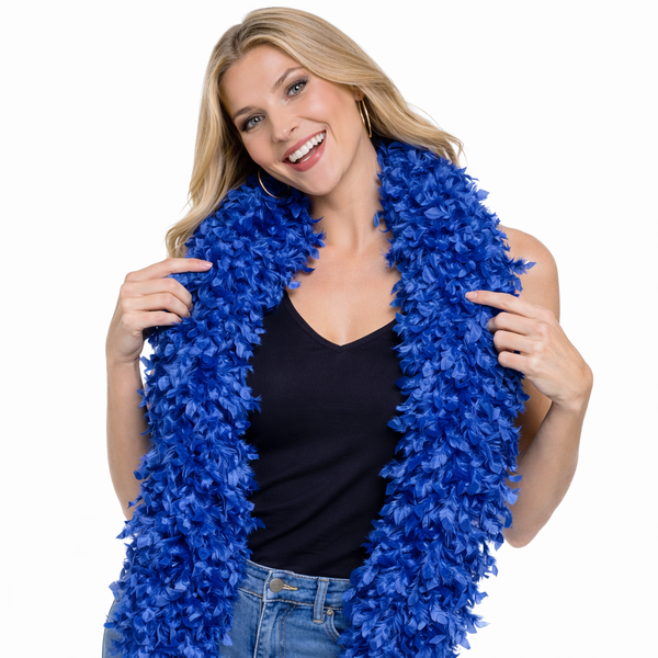 Featherless Blue Boa photo booth prop