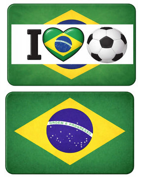 Brazil Soccer Prop 10x7 Inches Double Sided 6mm Thick World Cup Themed Decor For Game Day