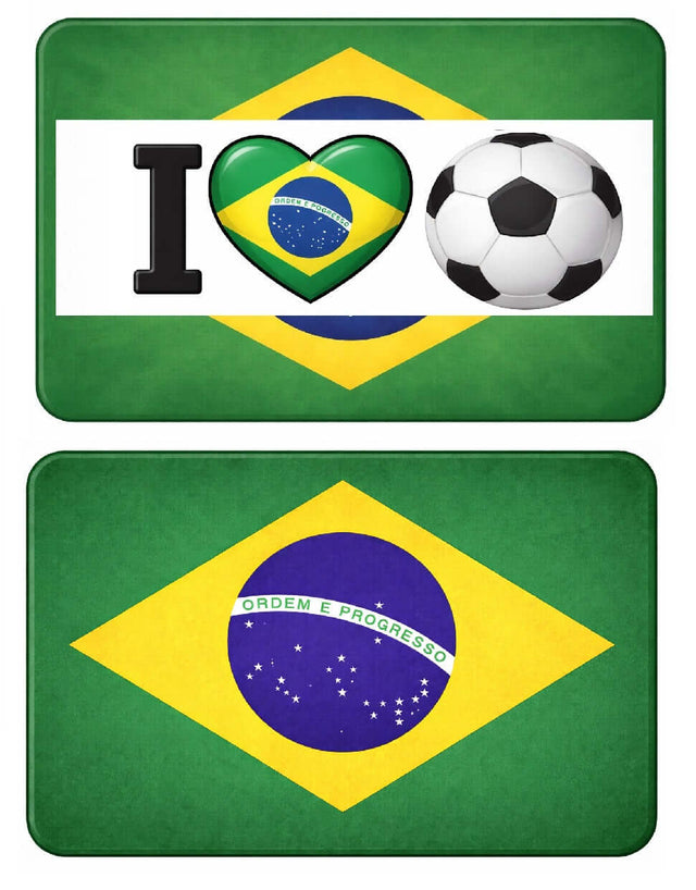 Brazil Soccer Prop 10x7 Inches Double Sided 6mm Thick World Cup Themed Decor For Game Day