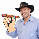 Man holding a Big Hand Cigar (2) prop, wearing a cowboy hat, great for photo booths.