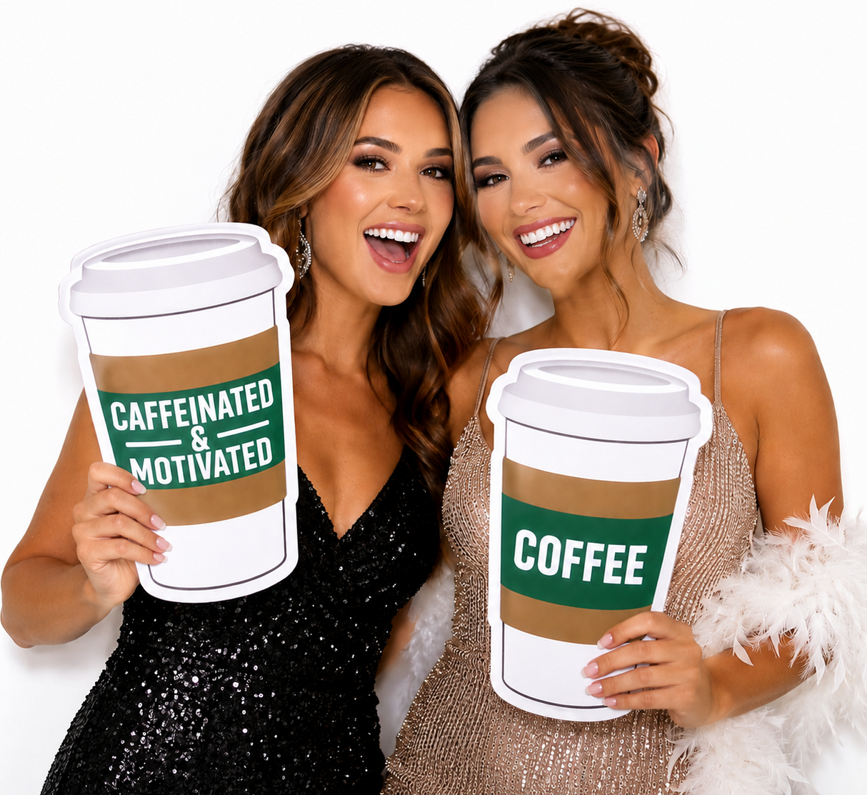 Coffee Cup PVC Photo Booth Prop 12 Inch Double Sided