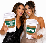 Coffee Cup PVC Photo Booth Prop 12 Inch Double Sided