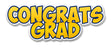 Congrats Grad Individual Prop in bright yellow and blue, fun design perfect for graduation celebrations.