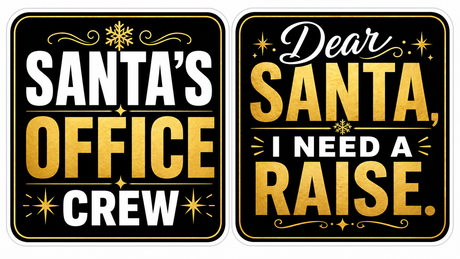 Christmas Corporate - Photo Booth Sign Props. Set of5 - Double Sided with Santa's Office Crew and Dear Santa Signs.