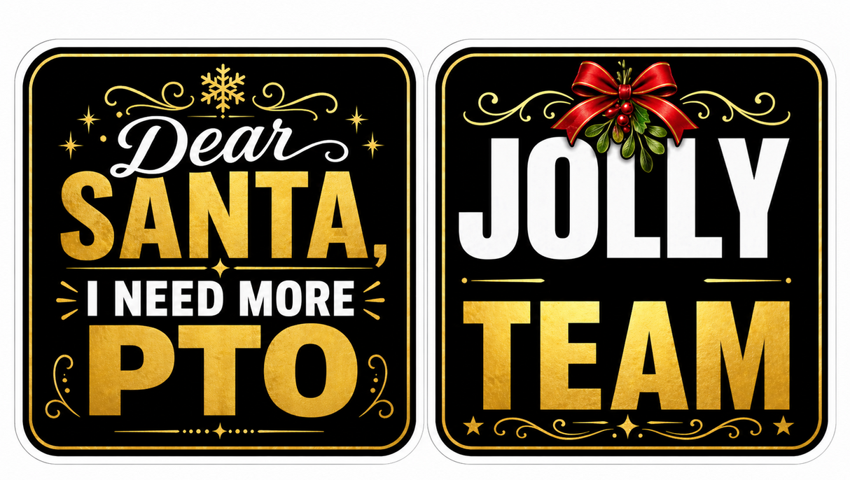 Christmas Corporate - Photo Booth Sign Props . Set of5  - Double Sided