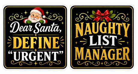 Christmas Corporate - Photo Booth Sign Props. Set of5 - Double Sided signs featuring playful holiday messages.