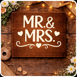 Country Wedding Photo Booth Prop Set With 5 Rustic Props And 10 Interchangeable Images