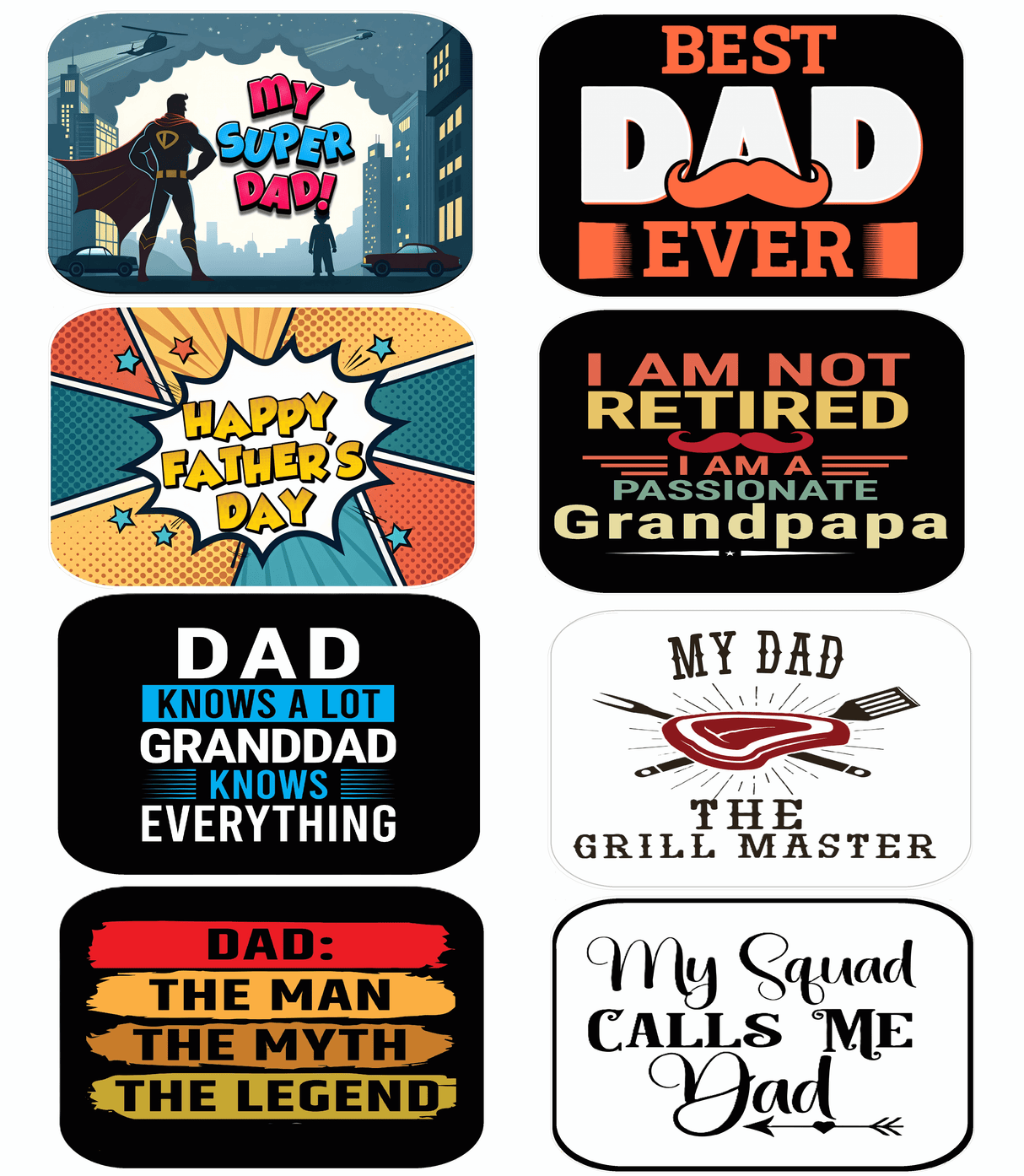 Fathers Day Prop Set featuring colorful signs like Best Dad Ever and Happy Father's Day for festive celebrations.